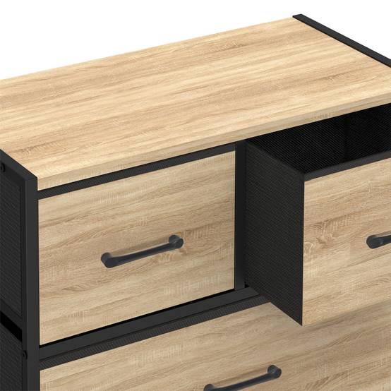 Chiffonnier 5 tiroirs en tissu UTAH 60 cm commode semainier design industriel - Image 6
