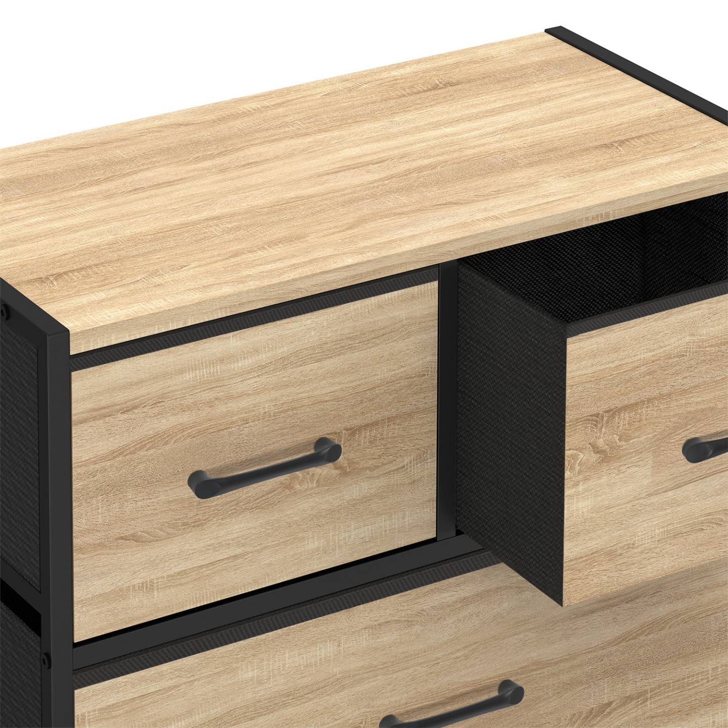Chiffonnier 5 tiroirs en tissu UTAH 60 cm commode semainier design industriel - Image 6