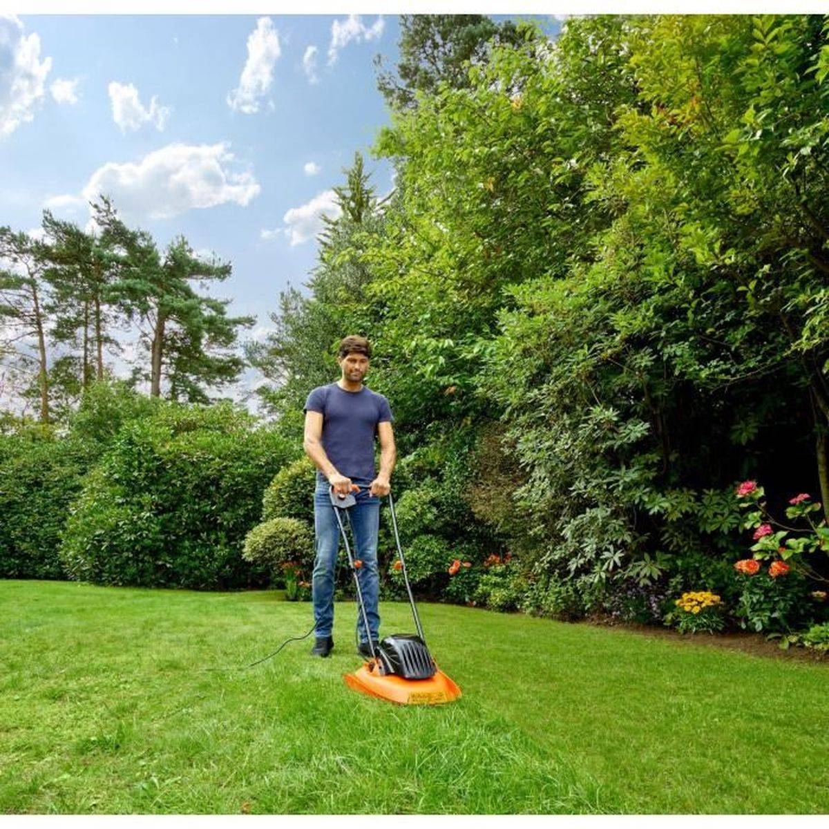 Black & Decker - Tondeuse électrique filaire à coussin d’air 1200 W, 30 cm, 6 lames, hauteurs 20/40/60 mm - BLACK+DECKER - Image 5