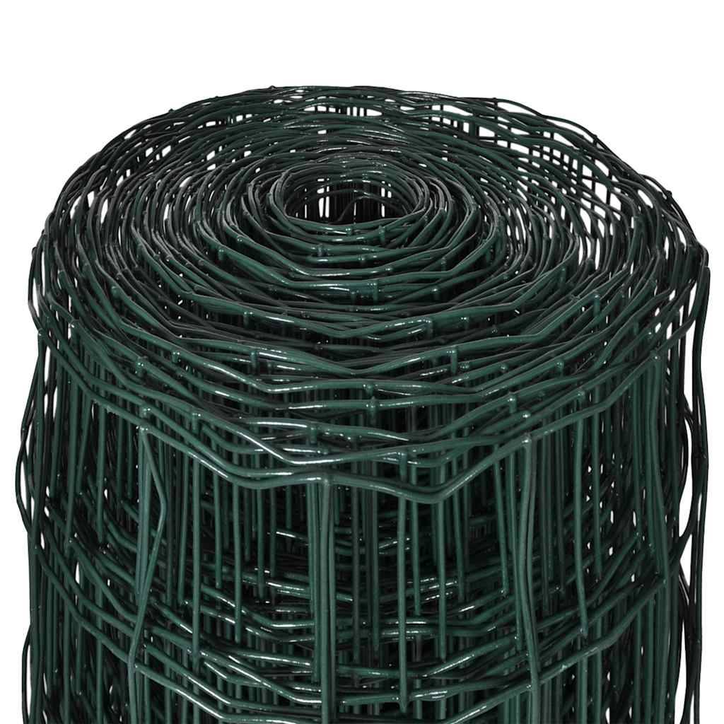 Rouleau Clôture Euro Acier PVC Protection Jardin Animaux Maille 76x63mm 25x1m Vert - ComfortXL Outdoor Living - Image 4