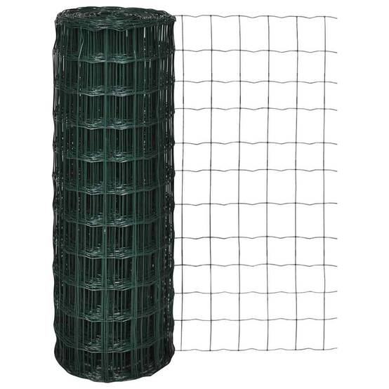 Rouleau Clôture Euro Acier PVC Protection Jardin Animaux Maille 76x63mm 25x1m Vert - ComfortXL Outdoor Living - Image 1
