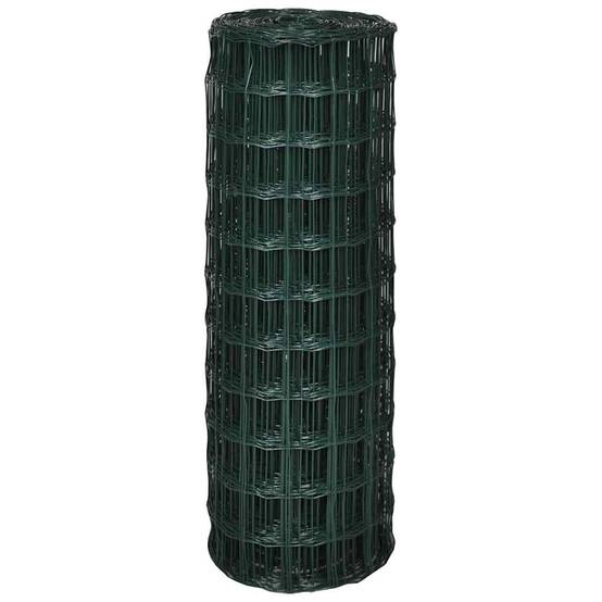 Rouleau Clôture Euro Acier PVC Protection Jardin Animaux Maille 76x63mm 25x1m Vert - ComfortXL Outdoor Living - Image 3