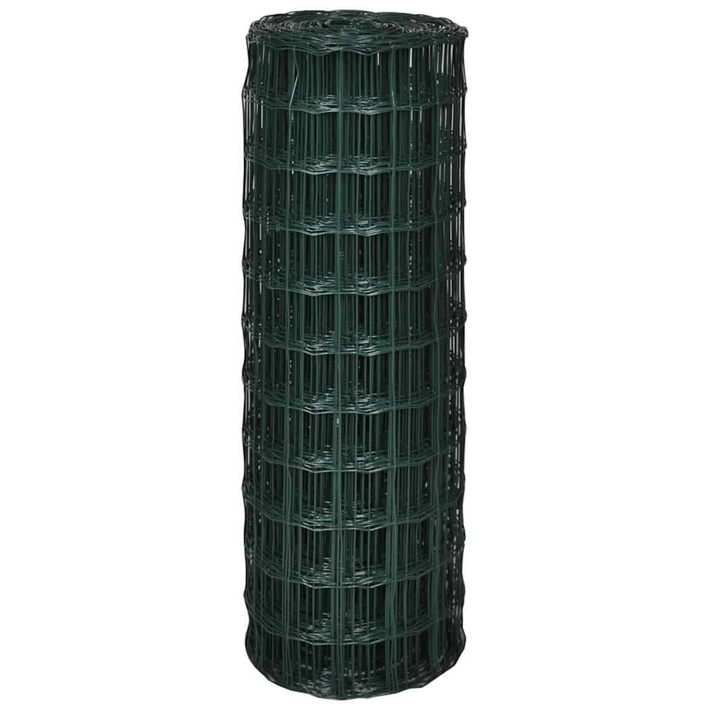 Rouleau Clôture Euro Acier PVC Protection Jardin Animaux Maille 76x63mm 25x1m Vert - ComfortXL Outdoor Living - Image 3