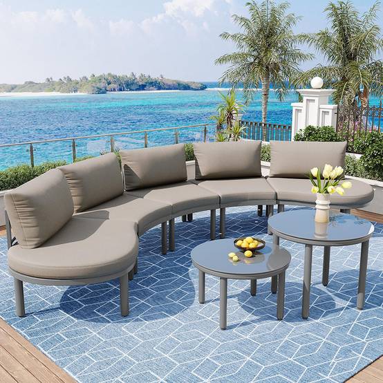 Ensemble de mobilier de jardin, avec inclinaison réglable (5 positions, jusqu'à 55°), tubes en acier galvanisé, gris + noir - Gamm vert Ensemble de mobilier de jardin, avec inclinaison réglable (5 positions, jusqu'à 55°), tubes en acier galvanisé, gris + noir - Gamm vert