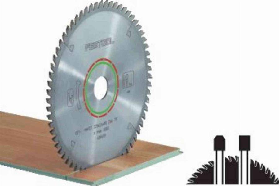 Lame de scie circulaire FESTOOL- laminés - Ø225 mm x 2.6 x 30 - 64 dents - 489459
