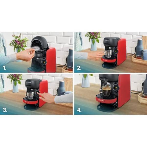 Bosch - Machine a Cafe  multi-boissons - BOSCH TASSIMO - TAS163E - T16 Finesse - 1400 W - 0,7 l - Rouge - Image 5