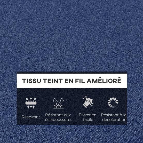 Lot 2 matelas bain de soleil tissu respirant transat jardin attache sécurisée bleu - ComfortXL Outdoor Living - Image 6