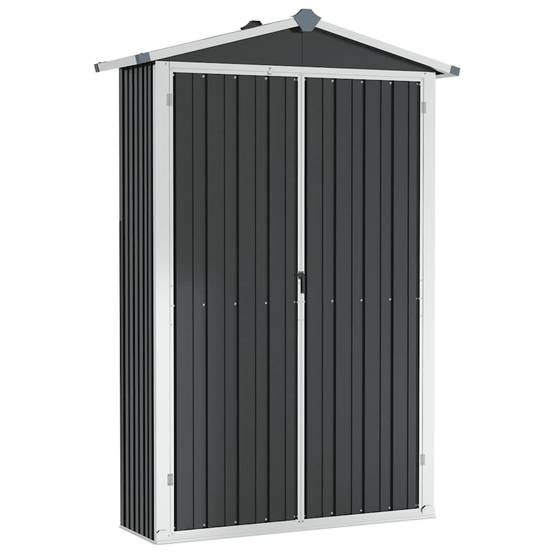 Abri Jardin Acier Galvanisé Rangement Outils avec Étagères 116x45x175 cm Anthracite - ComfortXL Outdoor Living - Image 2