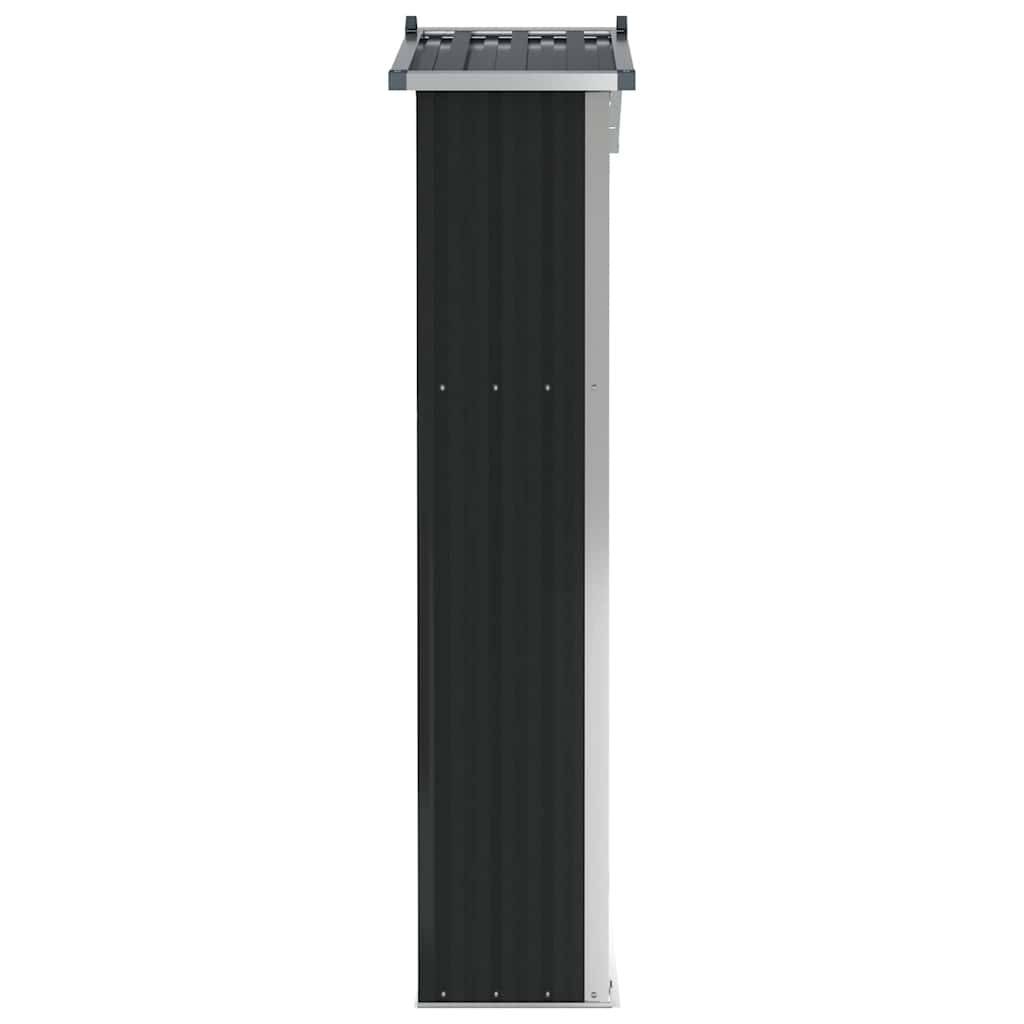 Abri Jardin Acier Galvanisé Rangement Outils avec Étagères 116x45x175 cm Anthracite - ComfortXL Outdoor Living - Image 5