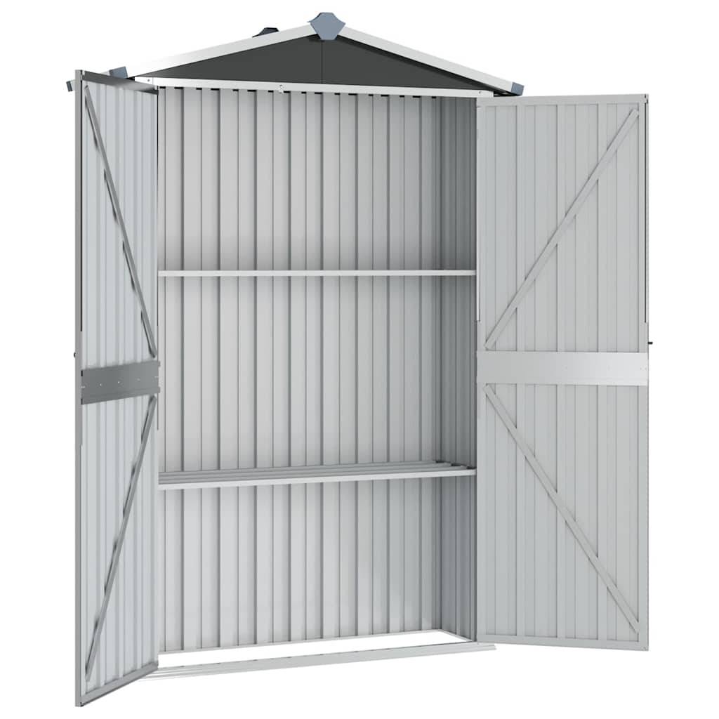 Abri Jardin Acier Galvanisé Rangement Outils avec Étagères 116x45x175 cm Anthracite - ComfortXL Outdoor Living - Image 3