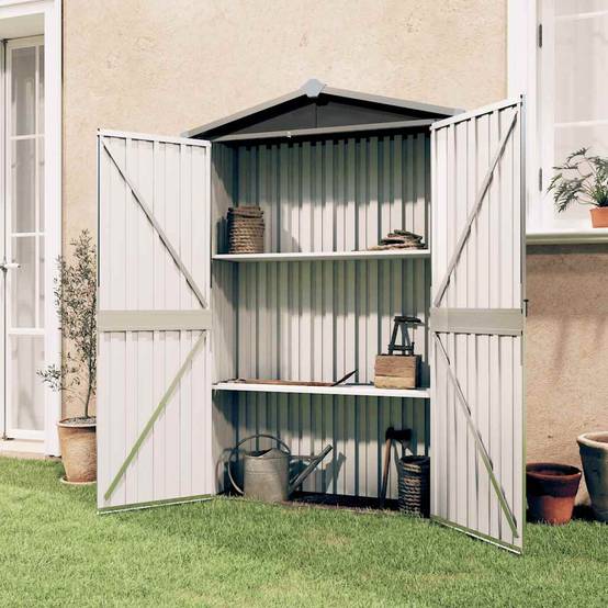 Abri Jardin Acier Galvanisé Rangement Outils avec Étagères 116x45x175 cm Anthracite - ComfortXL Outdoor Living - Image 1