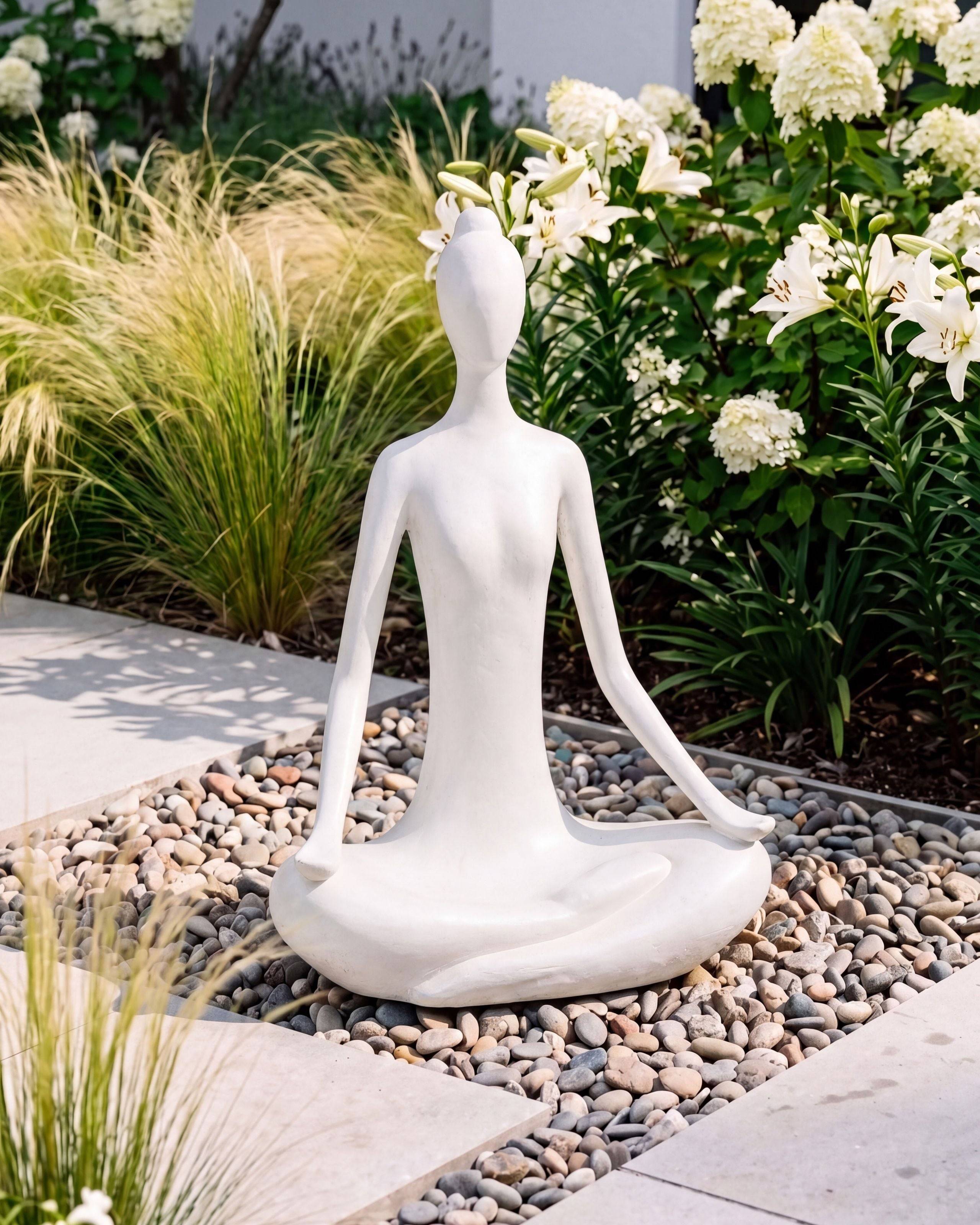 Beliani - Statue de jardin Oxyde de magnésium Blanc YOGHINA - 38x21x60- Beliani - Image 1
