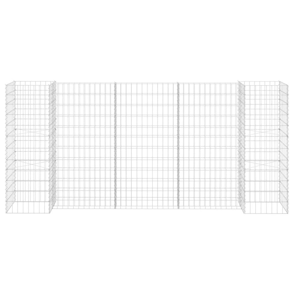 Helloshop26 - Jardinière à gabion en h panier de gabion parterre surélevé de fleurs plantes jardin terrasse extérieur fil d'acier 260 x 40 x 120 cm - Image 2