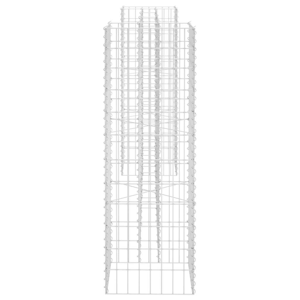 Helloshop26 - Jardinière à gabion en h panier de gabion parterre surélevé de fleurs plantes jardin terrasse extérieur fil d'acier 260 x 40 x 120 cm - Image 3