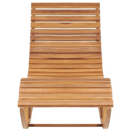 Helloshop26 - Transat chaise longue bain de soleil lit de jardin terrasse meuble d'extérieur à bascule avec coussin bois de teck solide - Image 3