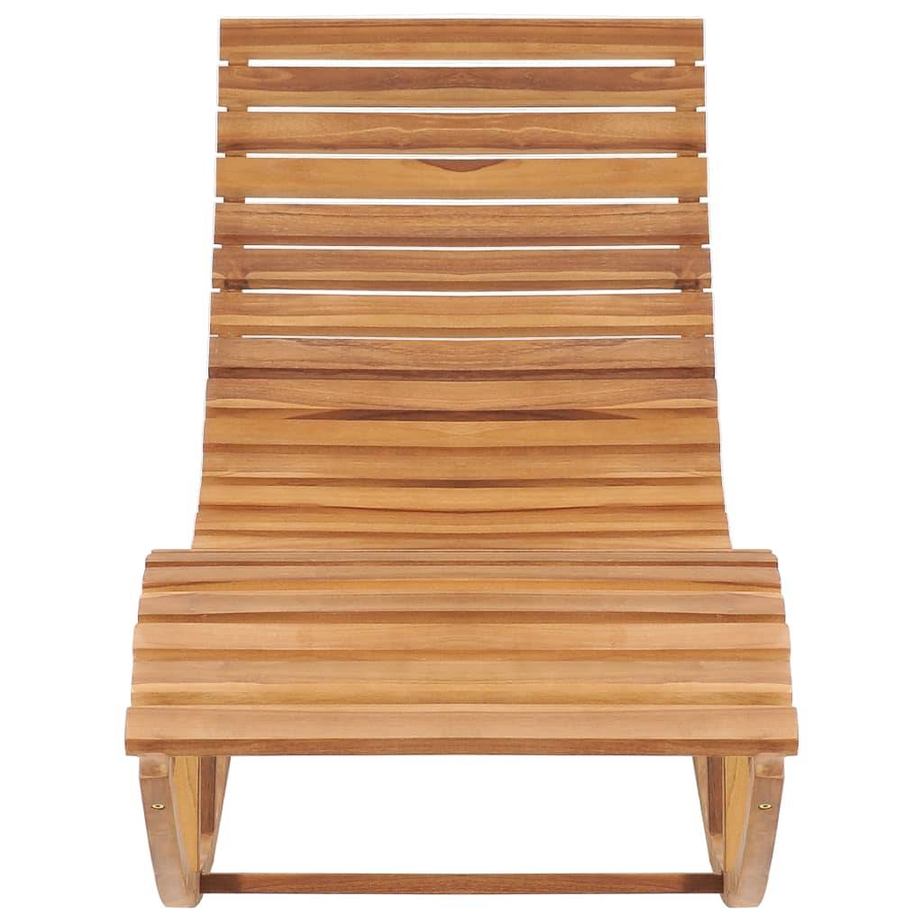 Helloshop26 - Transat chaise longue bain de soleil lit de jardin terrasse meuble d'extérieur à bascule avec coussin bois de teck solide - Image 3