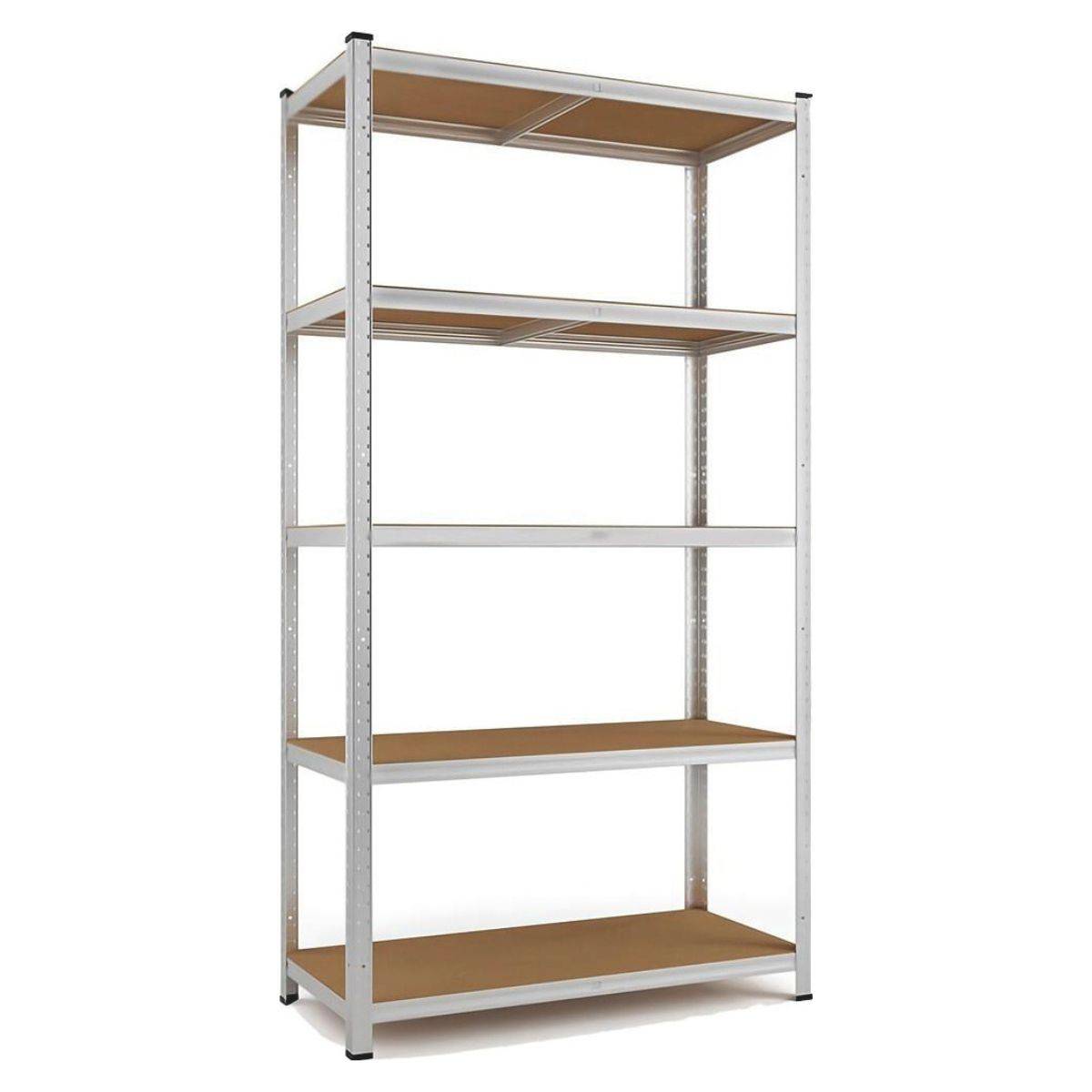 Etagère de Rangement 5 niveaux Bois MDF réglables 90x40xH180cm Rayonnage métal Charge 875kg - Garage Atelier Cellier INTEC - Image 2