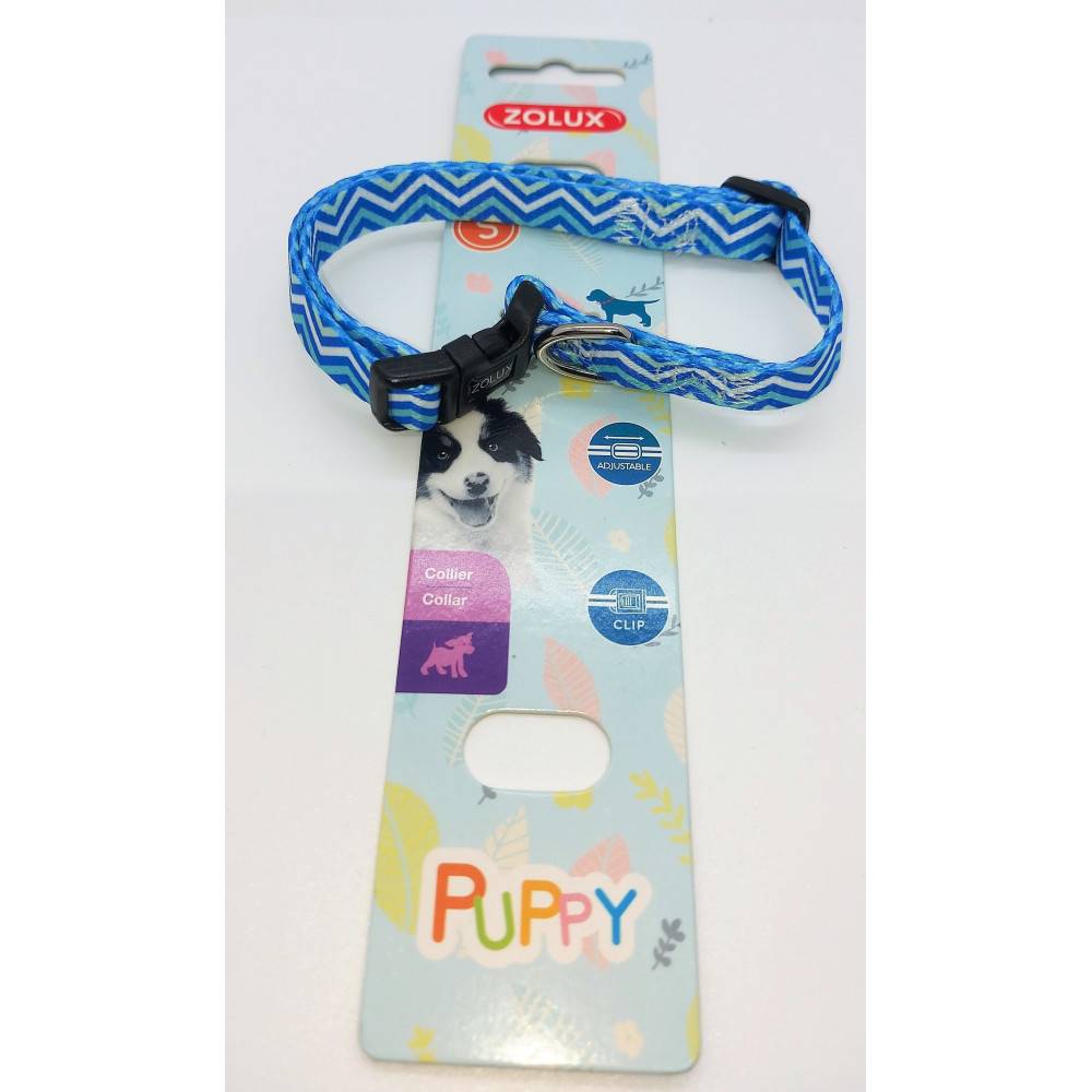Zolux - Collier PUPPY PIXIE 13 mm 25 à 39 cm couleur bleu pour chiots - Image 1