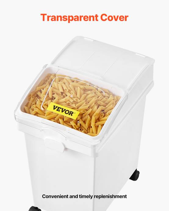 VEVOR Conteneur riz à roulettes, 3 pièces, 25 L, couvercle coulissant. Stockage céréales. - Image 6