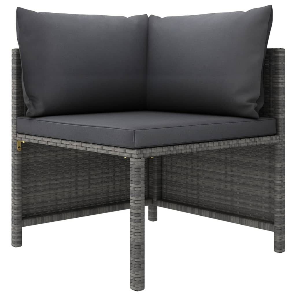 Helloshop26 - Salon de jardin meuble d'extérieur ensemble de mobilier 12 pièces avec coussins résine tressée gris - Image 2