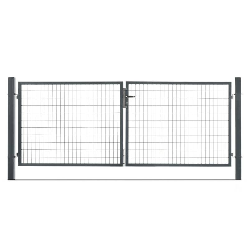 Portail grillagé acier galvanisé L 3m50 Gris anthracite H 2m00 - Easy Clôture - Image 1