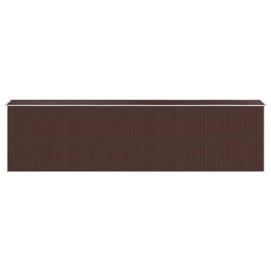 ComfortXL - Abri Jardin XXL Acier Galvanisé 15m² Rangement Outils Porte Coulissante Marron - ComfortXL Outdoor Living - Image 5