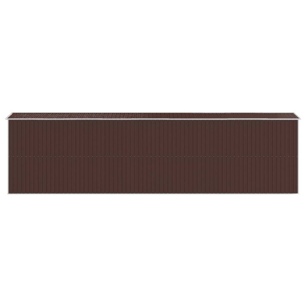 ComfortXL - Abri Jardin XXL Acier Galvanisé 15m² Rangement Outils Porte Coulissante Marron - ComfortXL Outdoor Living - Image 5