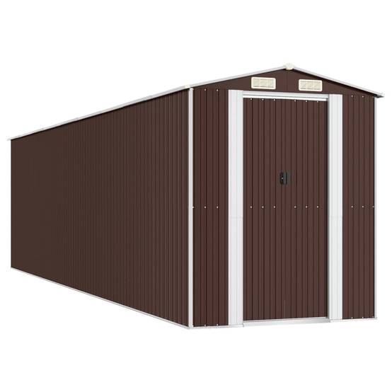 ComfortXL - Abri Jardin XXL Acier Galvanisé 15m² Rangement Outils Porte Coulissante Marron - ComfortXL Outdoor Living - Image 2