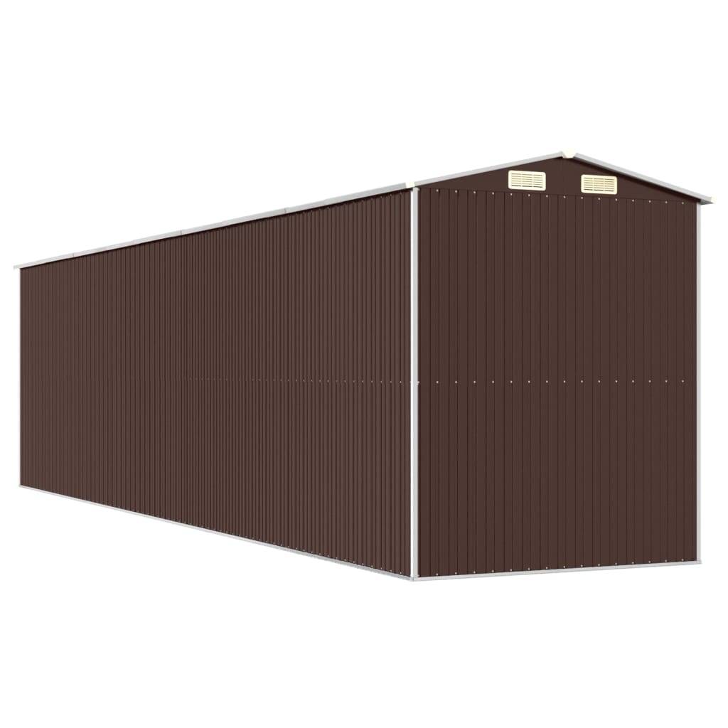 ComfortXL - Abri Jardin XXL Acier Galvanisé 15m² Rangement Outils Porte Coulissante Marron - ComfortXL Outdoor Living - Image 6