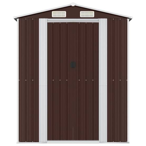 ComfortXL - Abri Jardin XXL Acier Galvanisé 15m² Rangement Outils Porte Coulissante Marron - ComfortXL Outdoor Living - Image 3
