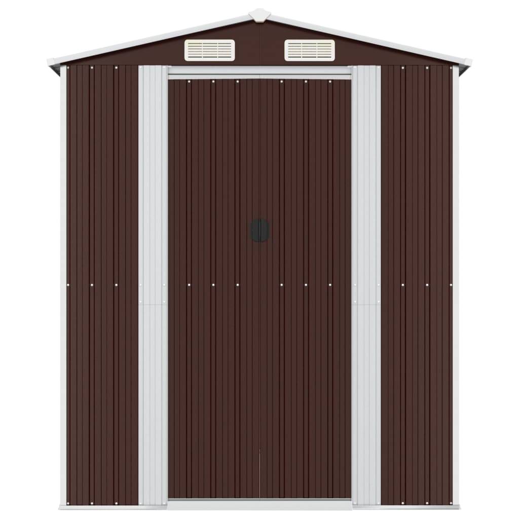 ComfortXL - Abri Jardin XXL Acier Galvanisé 15m² Rangement Outils Porte Coulissante Marron - ComfortXL Outdoor Living - Image 3