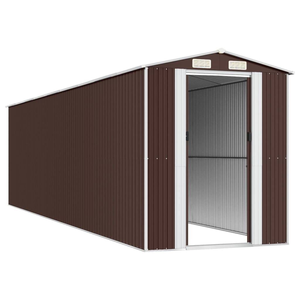 ComfortXL - Abri Jardin XXL Acier Galvanisé 15m² Rangement Outils Porte Coulissante Marron - ComfortXL Outdoor Living - Image 4
