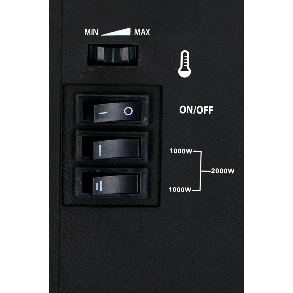 Cheminée électrique Effet flamme 2000W Thermostat réglable 3 LED Chauffage d'appoint Torino CLASSIC FIRE - Image 4