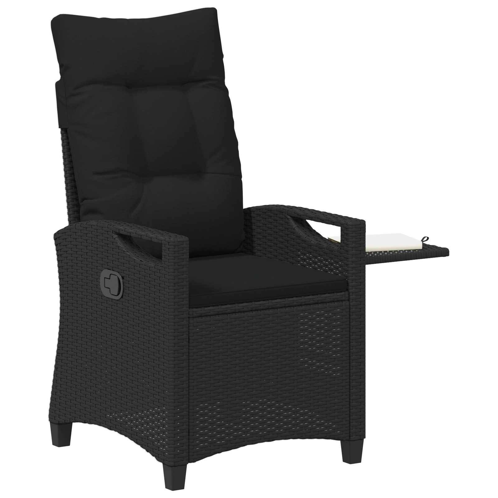 PANGIVO - Chaise de jardin inclinable polyrotin noir 56 x 60 x 112 cm - PANGIVO - Image 3