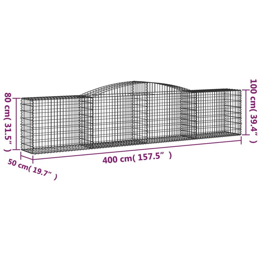 Vidaxl - Paniers à gabions arqués 15 pcs 400x50x80/100 cm Fer galvanisé vidaXL 3146992 - Image 3