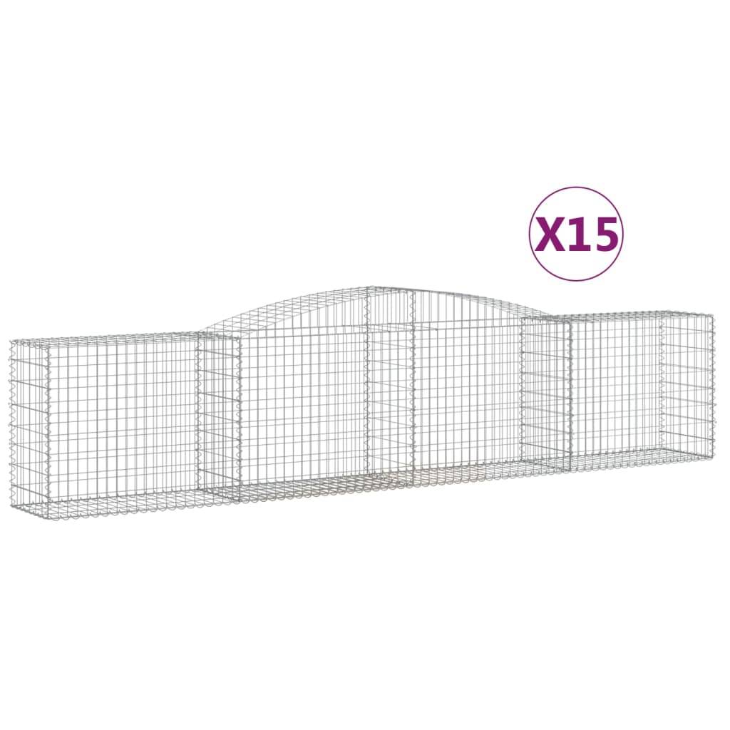 Vidaxl - Paniers à gabions arqués 15 pcs 400x50x80/100 cm Fer galvanisé vidaXL 3146992 - Image 2
