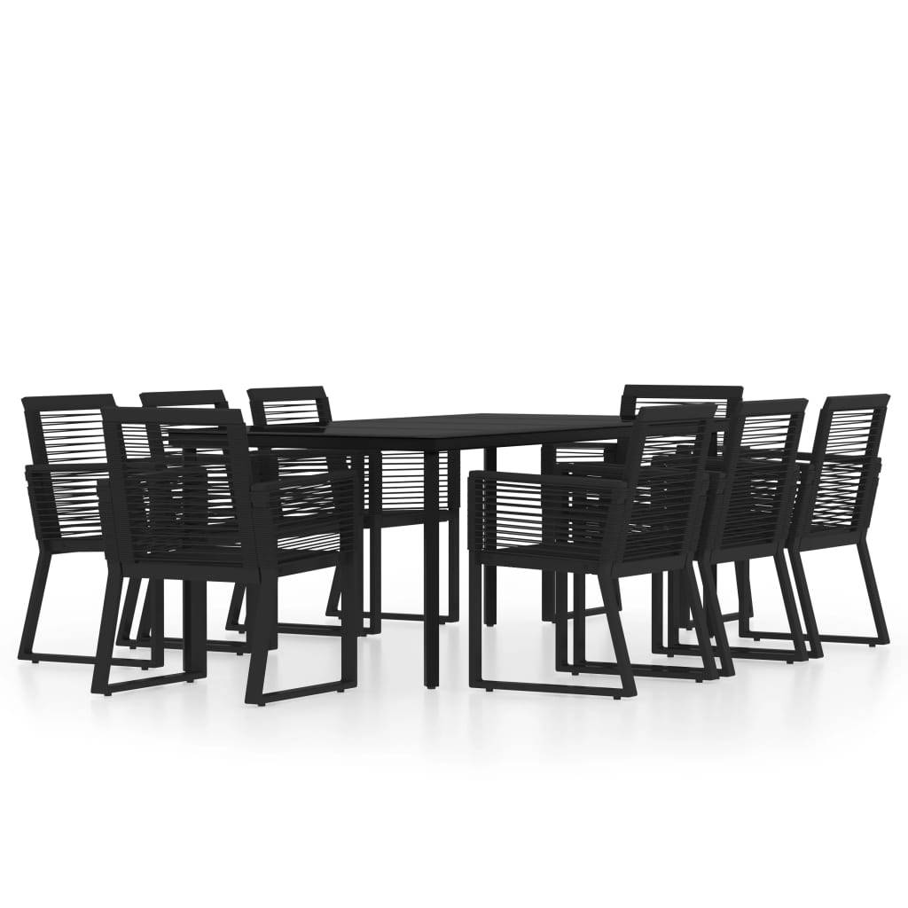Grand Salon de Jardin 8P 200cm Rotin PVC et Acier Noir – ComfortXL Outdoor Living - Image 2