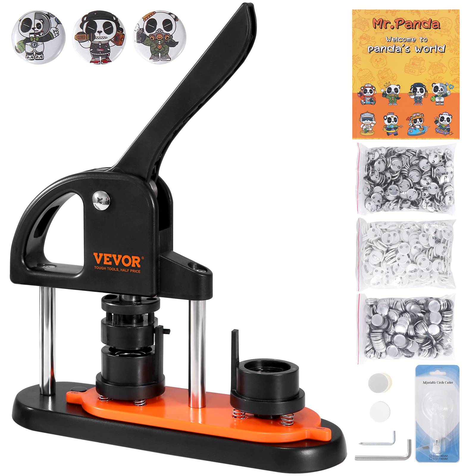 Vevor - VEVOR Machine à Badges Presse à Badge à Épingles 25 mm avec 500 Kits de Boutons - Image 1