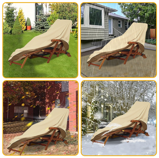 IntiMeg - Housse de transat protection pour chaise de balcon de jardin Housse de chaise de plage 208x76x79cm IntiMeg - Image 3