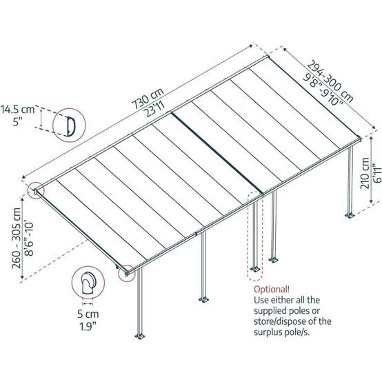 Canopia - Canopia Pergola Feria 3X7,3 Grise - Image 3