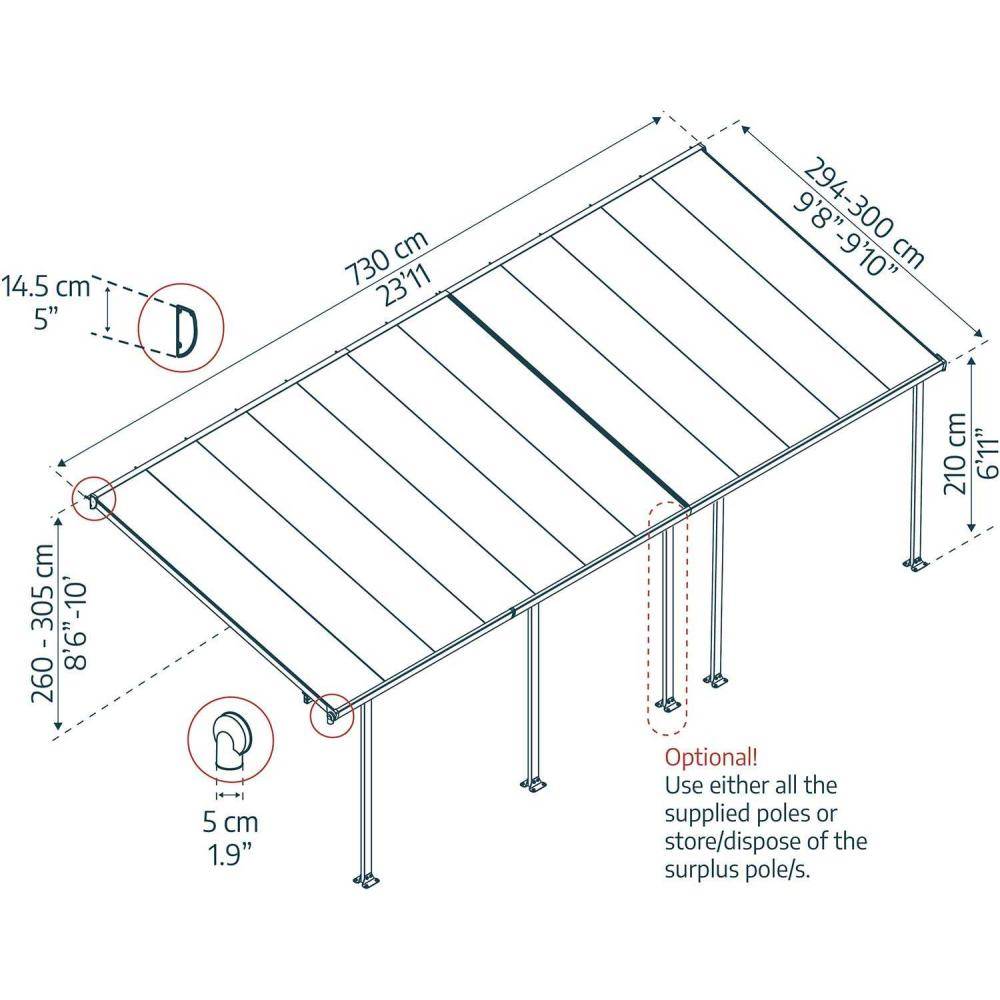 Canopia - Canopia Pergola Feria 3X7,3 Grise - Image 3