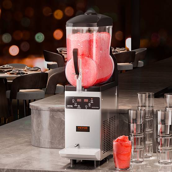 VEVOR Machine à granite commerciale 12L simple réservoir, inox 48 tasses, pour cafés/bars. - Image 8
