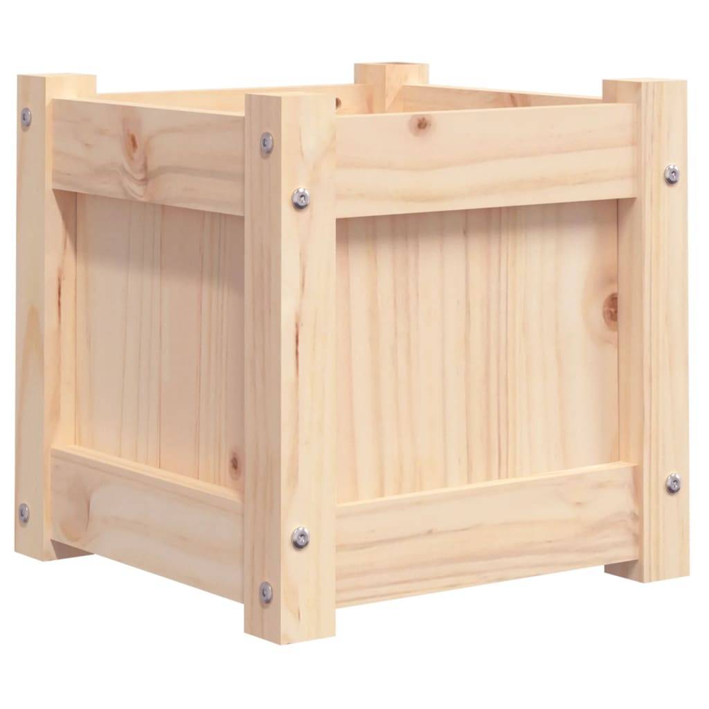 Lot de 2 Jardinières - Bacs à fleurs - Pots de fleurs bois de pin massif-JU11147 - Image 8