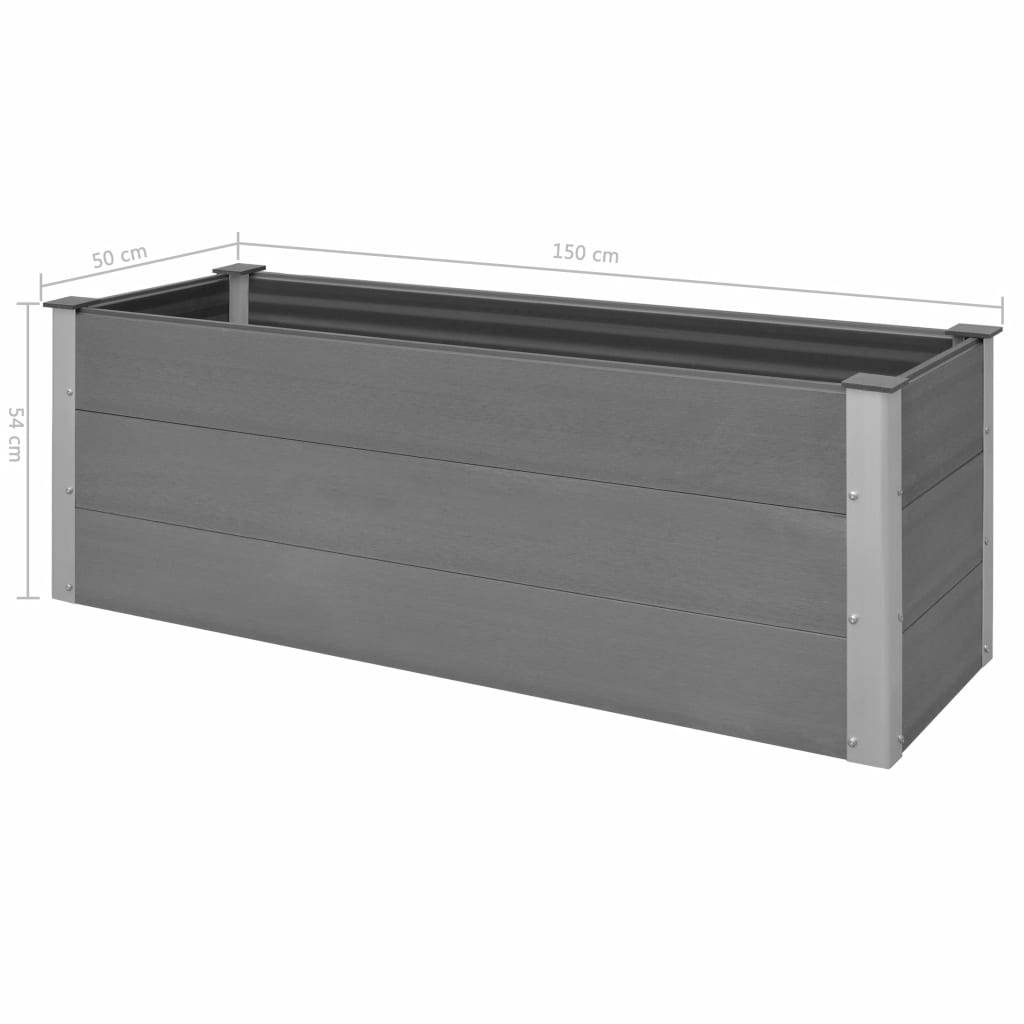 Jardinière lit surélevé plantes fleurs jardin WPC 150 x 50 x 54 cm gris - Image 5