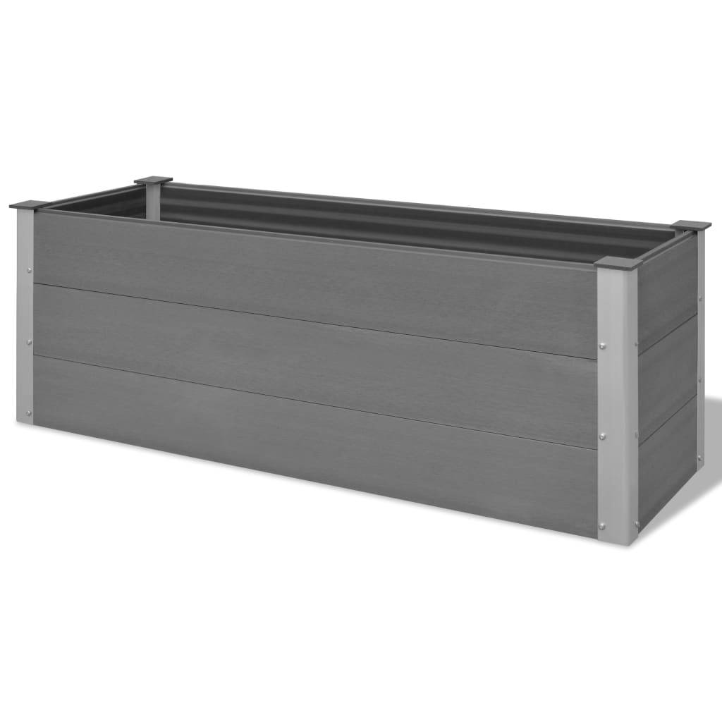 Jardinière lit surélevé plantes fleurs jardin WPC 150 x 50 x 54 cm gris - Image 1