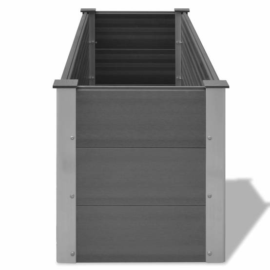 Jardinière lit surélevé plantes fleurs jardin WPC 150 x 50 x 54 cm gris - Image 4