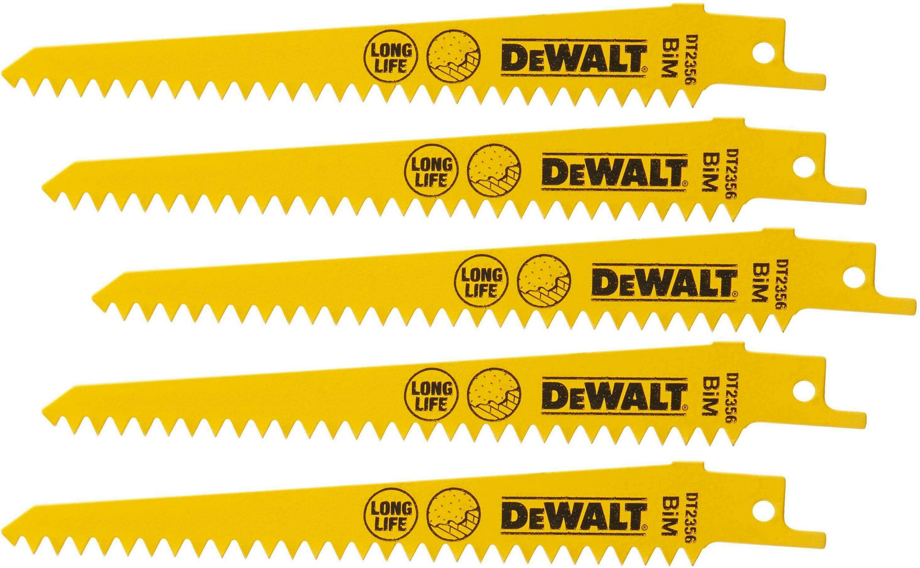 Lame de scie sabre BiM pour applications spéciales - 152 mm - 5 pièces - DEWALT - DT2356-QZ