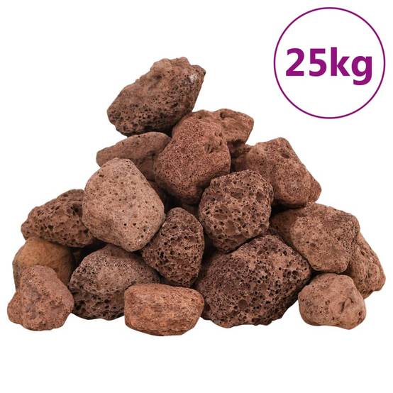 Pierres de Lave Décoratives pour Jardin et Aquarium 25 kg Rouge 3-5 cm - ComfortXL Outdoor Living - Image 2