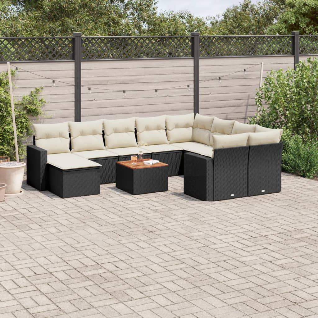 ComfortXL - Salon de Jardin Noir et Blanc 11 Pièces Modulable Résine Tressée pour 10 Personnes – ComfortXL Outdoor Living