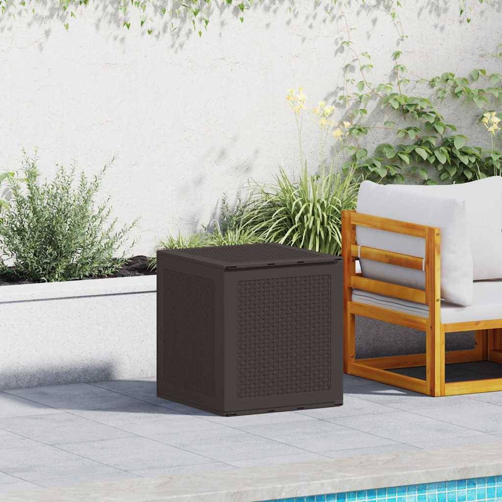 Coffre de Rangement Extérieur en Polypropylène Design Moderne pour Terrasse Jardin Marron 55 cm – ComfortXL Outdoor Living - Image 1